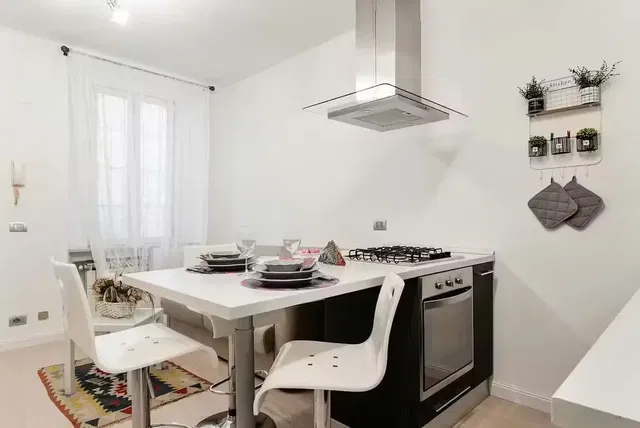 Кухиња; кухињски апарати, природно светло, модерни стил