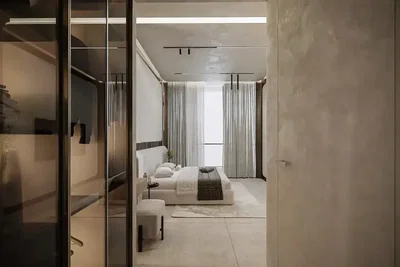 Yatak odası; doğal ışık, modern stil
