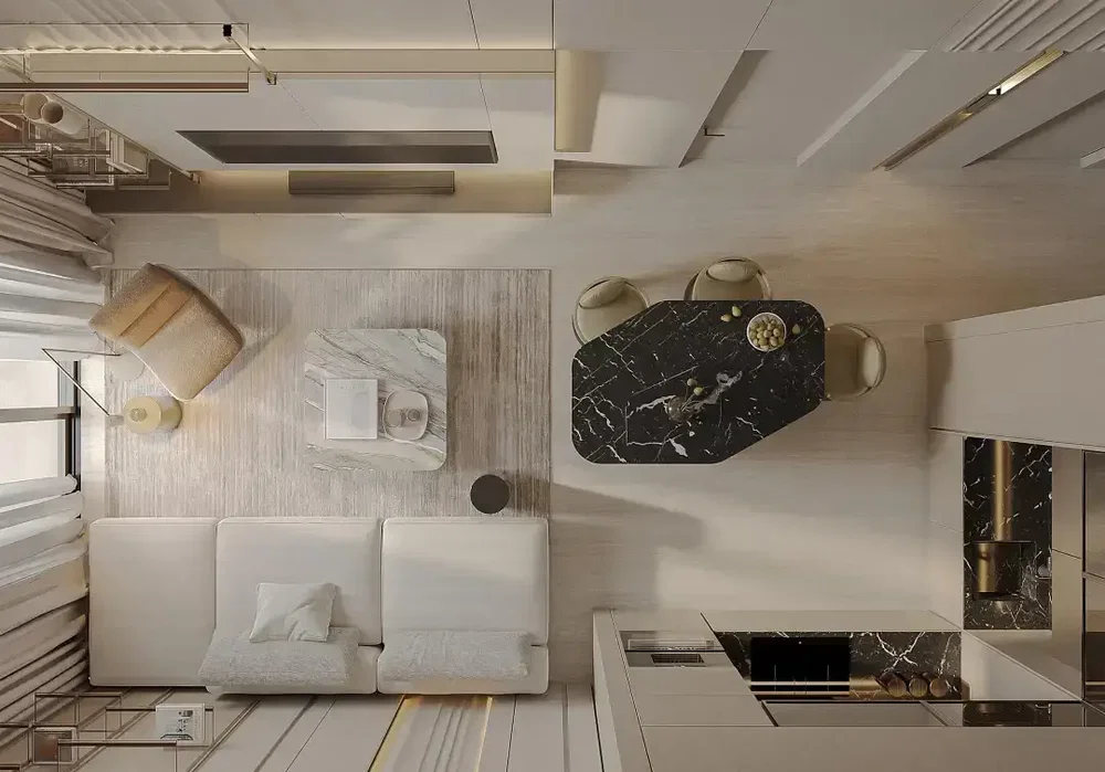 Oturma odası; modern stil, doğal ışık