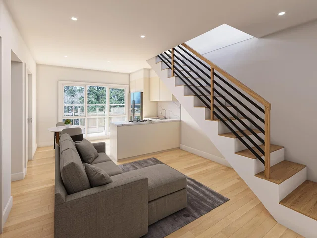 Wohnzimmer; tageslicht, holzboden, moderner stil