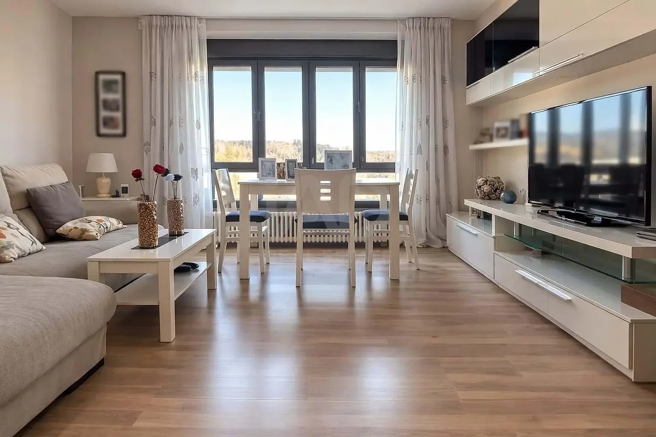 Oturma odası; manzara, doğal ışık, modern stil