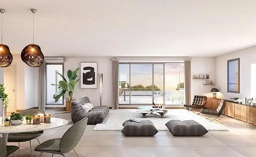 Soggiorno; vista, luce naturale, stile moderno