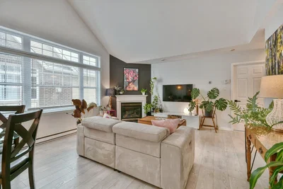 Soggiorno; camino, luce naturale, stile moderno