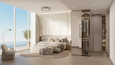 Chambre; vue, lumière naturelle, style moderne