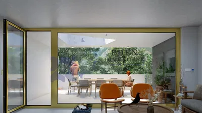 Wohnzimmer; blick, moderner stil, tageslicht