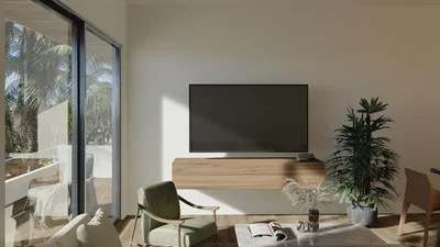 Oturma odası; manzara, doğal ışık, modern stil