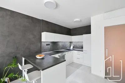 Keuken; keukenapparatuur, moderne stijl, gerenoveerd, tegelvloer, natuurlijk licht