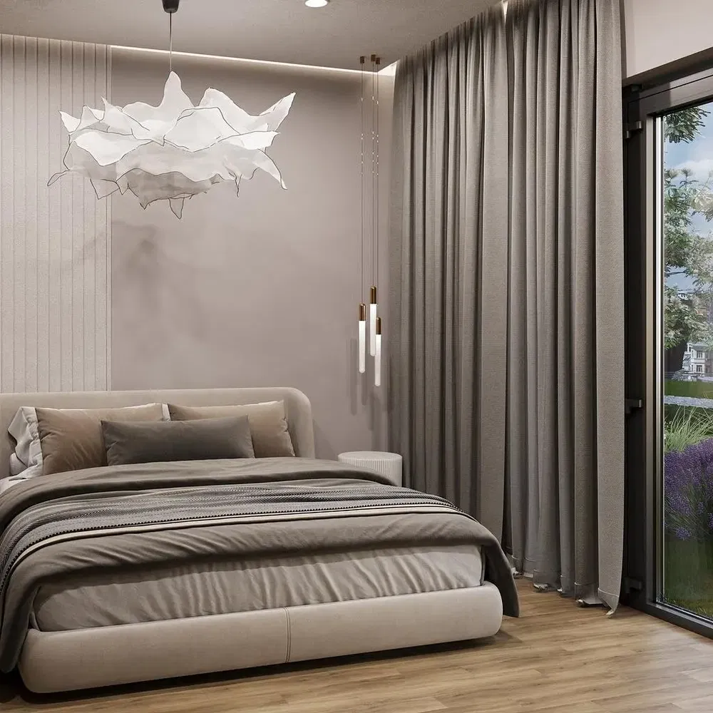 Chambre; lumière naturelle, style moderne, parquet