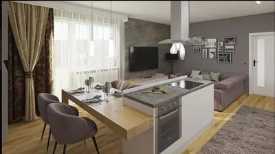 Кухиња; кухињски апарати, природно светло, модерни стил, дрвени под
