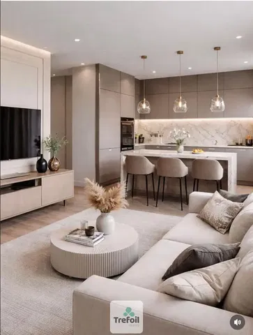 Wohnzimmer; blick, moderner stil, tageslicht, renoviert
