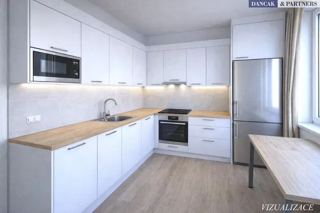 Küche; küchengeräte, renoviert, tageslicht, moderner stil, fliesenboden