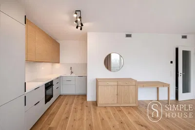 Küche; holzboden, moderner stil, renoviert, tageslicht