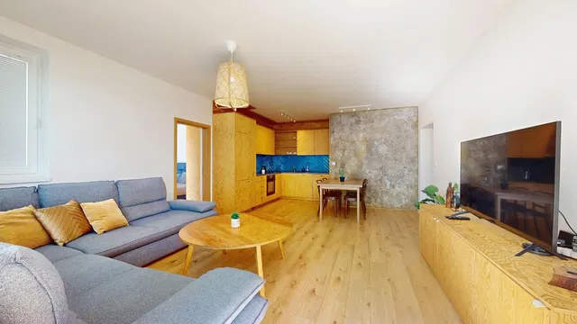 Living room; natural light, wood floor, modern style
