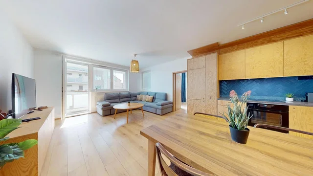 Living room; view, wood floor, natural light, modern style