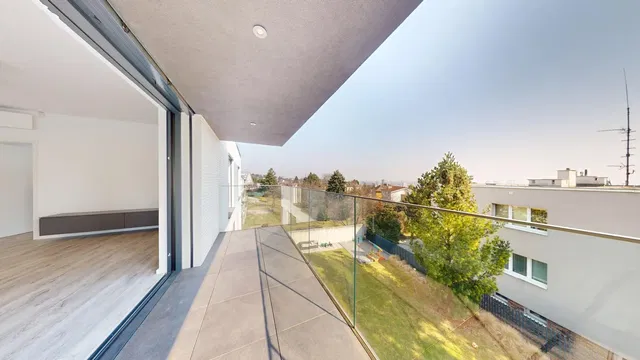 Balcony; view, wood floor, natural light
