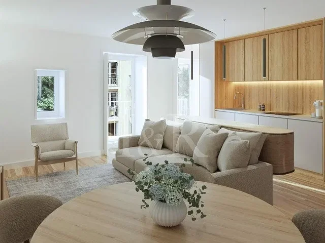 Wohnzimmer; blick, tageslicht, moderner stil, holzboden