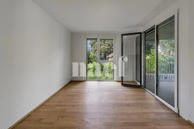 Salon; vue, parquet, lumière naturelle