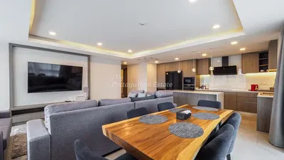 غرفة معيشة; أجهزة المطبخ, ضوء طبيعي, أسلوب عصري