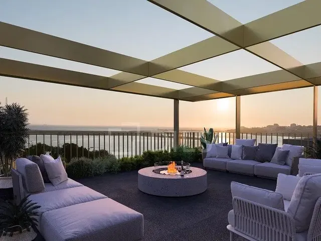 Terrace; view, fireplace