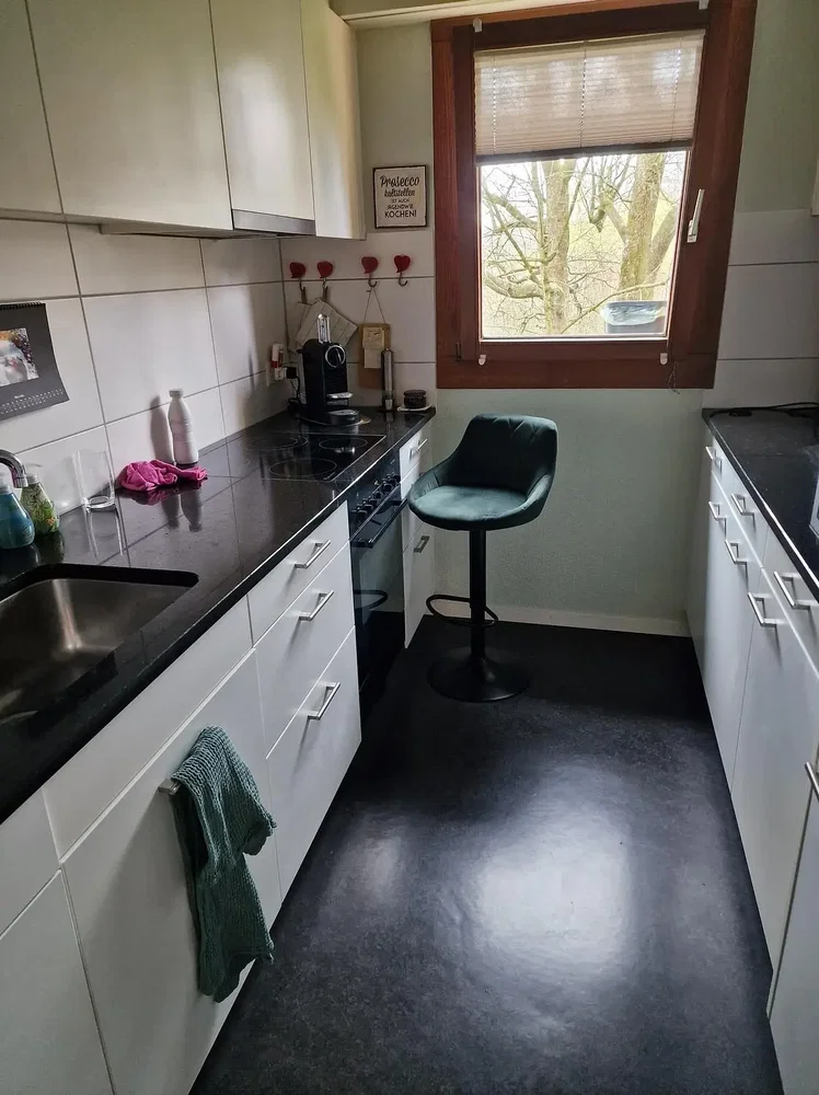 Cuisine; électroménager, vue, carrelage