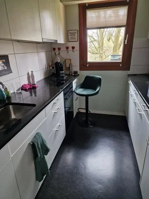 Cuisine; électroménager, vue, carrelage