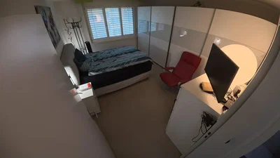 Chambre; lumière naturelle, style moderne