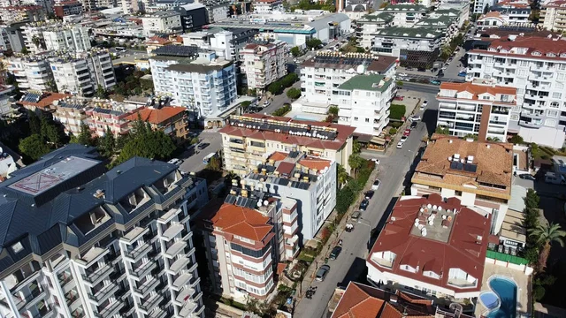 House and surroundings; view