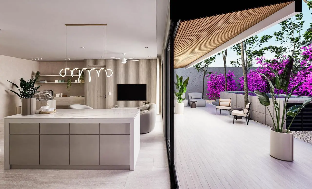 Wohnzimmer; blick, tageslicht, moderner stil