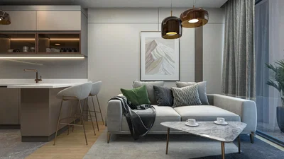 Wohnzimmer; moderner stil, tageslicht, renoviert