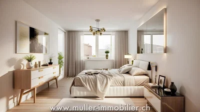 Schlafzimmer; tageslicht, moderner stil