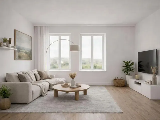 Wohnzimmer; blick, tageslicht, moderner stil