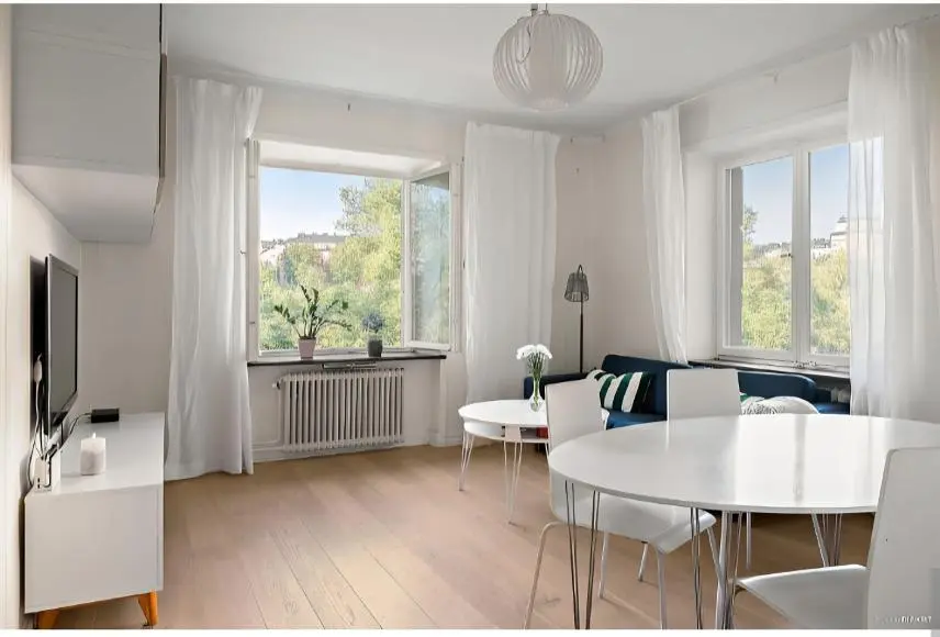 Salon; vue, lumière naturelle, style moderne, parquet