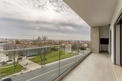 Balcon; vue, carrelage