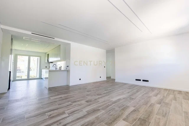 Living room; tile floor, natural light, renovated, view