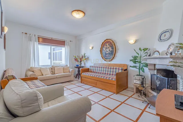 Хол; камина, плочки, естествена светлина