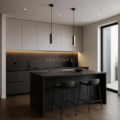 Küche; küchengeräte, holzboden, tageslicht, moderner stil, renoviert