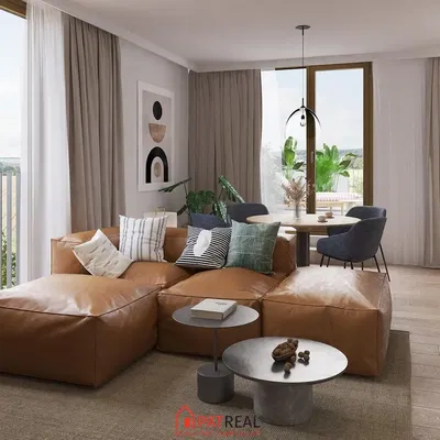 Oturma odası; manzara, doğal ışık, modern stil