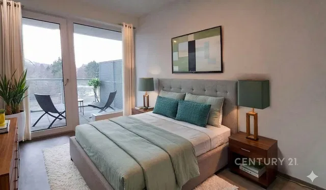 Slaapkamer; uitzicht, natuurlijk licht, moderne stijl