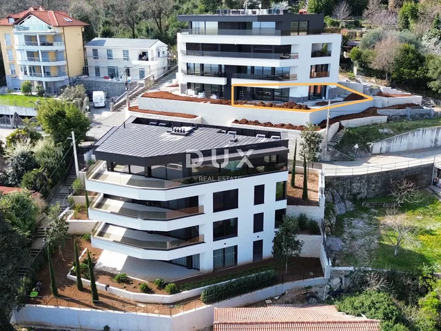 House and surroundings; view