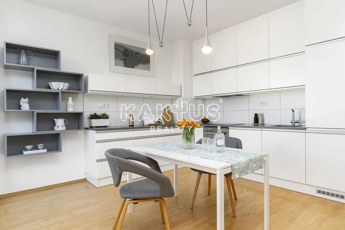 Küche; moderner stil, renoviert, holzboden, tageslicht
