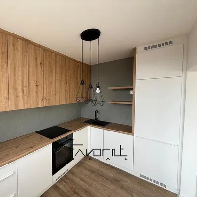 Mutfak; mutfak aletleri, ahşap zemin, modern stil, tadilatlı, doğal ışık