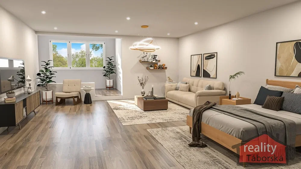Schlafzimmer; blick, tageslicht, moderner stil, holzboden