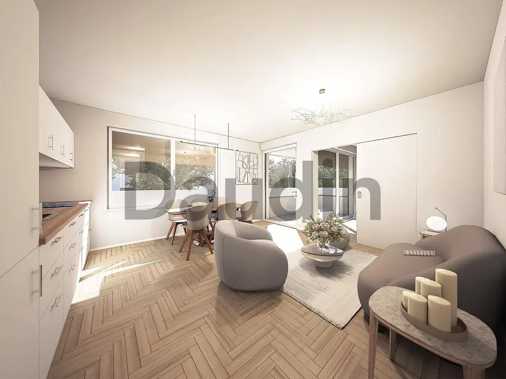 Wohnzimmer; blick, tageslicht, moderner stil, holzboden