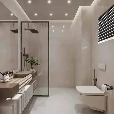 Salle de bain; lumière naturelle, rénové, carrelage