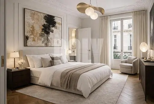 Chambre; lumière naturelle, style moderne
