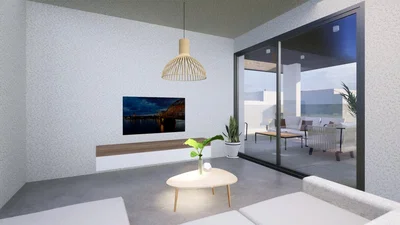 Salon; vue, lumière naturelle, style moderne