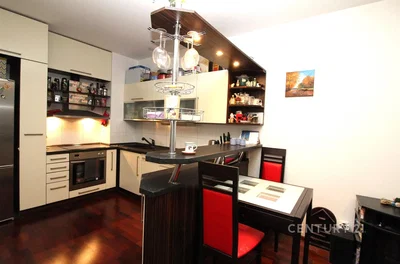 Cuisine; électroménager, parquet, lumière naturelle, style moderne