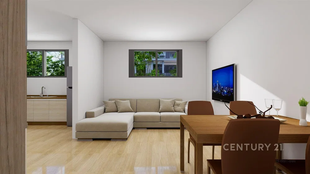 Sala de estar; vista, luz natural, estilo moderno, chão de madeira