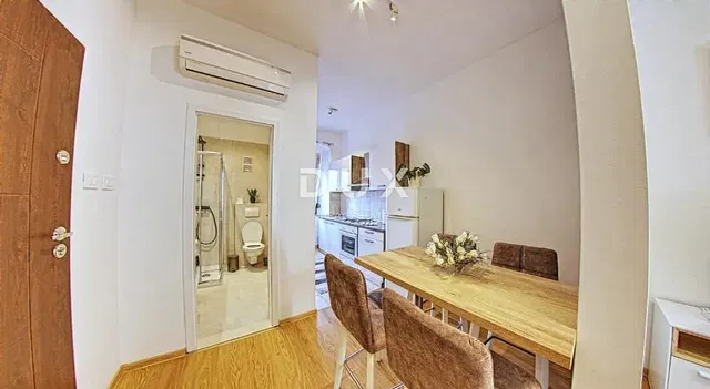 Dining room; wood floor, natural light, modern style
