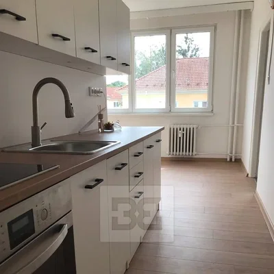 Küche; küchengeräte, fliesenboden, tageslicht, moderner stil